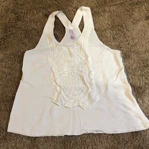 Cream lace tank top